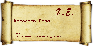 Karácson Emma névjegykártya
