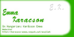 emma karacson business card